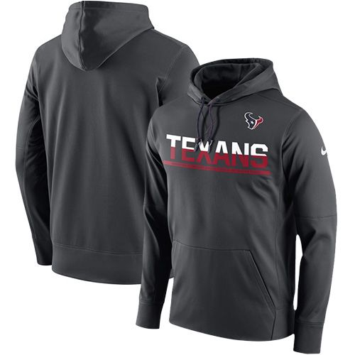 Men's Houston Texans Nike Sideline Circuit Anthracite Pullover Hoodie - Click Image to Close